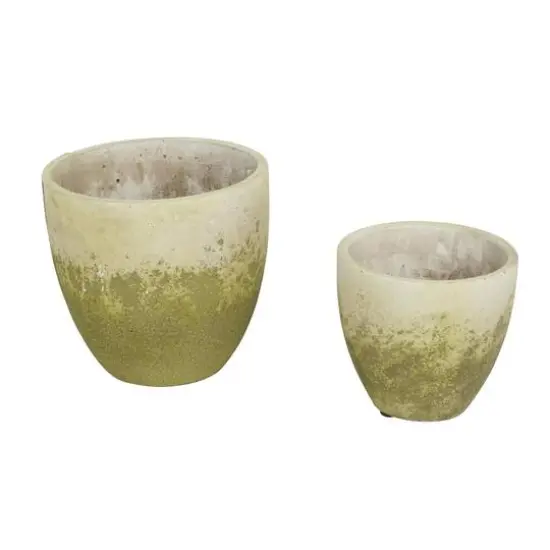 Weathered Cement Flower Pot Set {1}