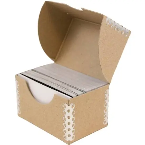 JAM Paper Desktop Business Card Box Black Kraft {2}