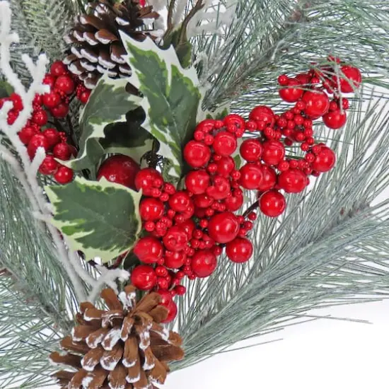 Red Berry & Frosted Pine Spray {4}