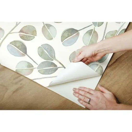 RoomMates Cat Coquillette Eucalyptus Peel & Stick Wallpaper Blue and White {10}