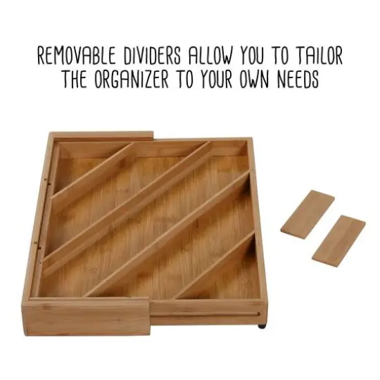 Honey Can Do 8-Compartment Bamboo Diagonal Drawer Organizer {11}