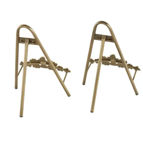 Gold Metal Arched Foldable Display Easel with Vine Emblem Set {10}