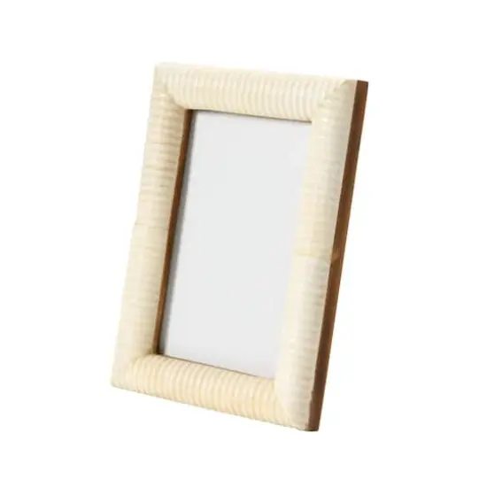 Hello Honey&reg; Natural Hand-Carved Bone 4" x 6" Photo Frame {4}