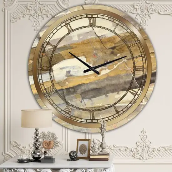 Designart 'Fire And Ice Minerals V Glam Wall Clock {3}