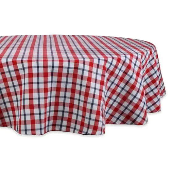 DII&reg; 70" Round American Plaid Tablecloth {1}