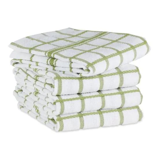 DII&reg; Windowpane Terry Dishtowels, 4ct. Antique Green {4}