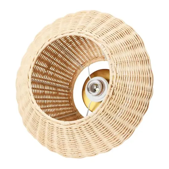 Hello Honey&reg; 13.8" Coastal Ceiling Lamp with Rattan Shade and Iron Base {7}