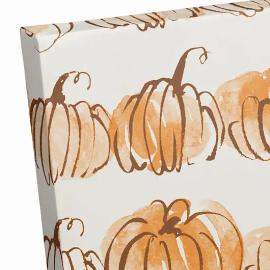Watercolor Pumpkin Pattern Canvas Wall Art {4}