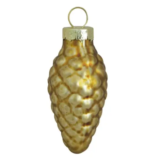 Whitehurst 56ct. 2" Matte Gold Glass Pinecone Ornaments {1}