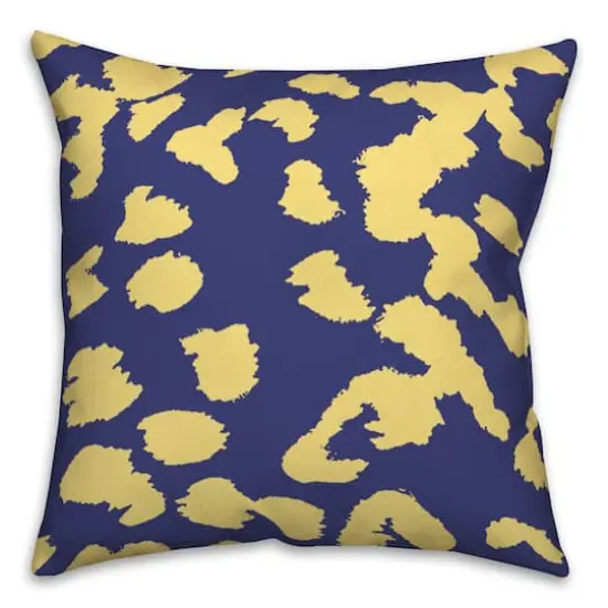 18" x 18" Leopard Print Indoor/Outdoor Throw Pillow Blue/Yellow {4}