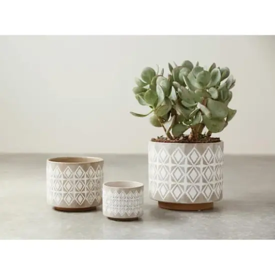 Hello Honey&reg; Gray & White Stoneware Pots Set {3}