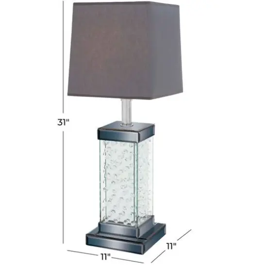 31" Gray Glass Glam Table Lamp {4}