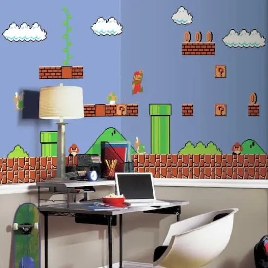 RoomMates Super Mario&trade; Retro XL Chair Rail Prepasted Mural {3}