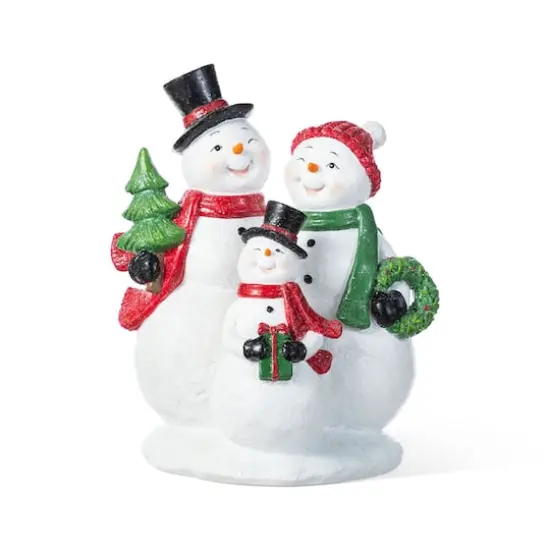 Glitzhome&reg; 10.25" Christmas Resin Snowman Family Table Decor {1}