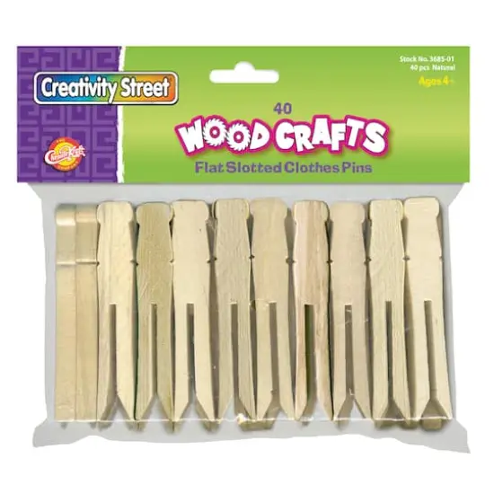 Creativity Street Natural Flat Slotted Clothespins {3}