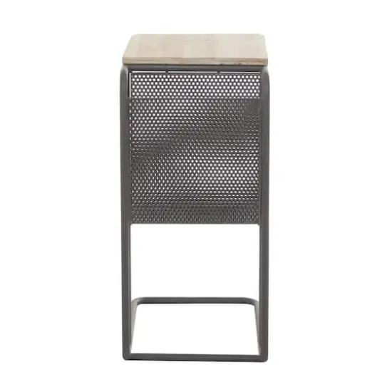 Black Metal Industrial Accent Table 25" x 20" x 12" {6}