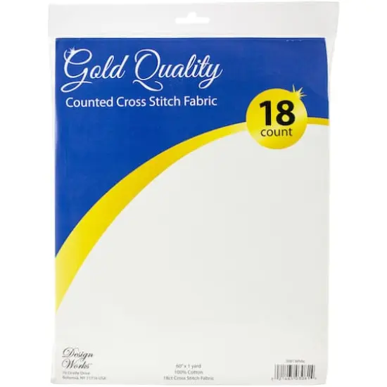 Design Works&trade; Gold Quality 18 Count White Aida Cloth, 60" x 36" {1}
