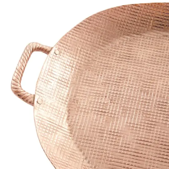 Set of 2" Bronze Aluminum Rustic Tray, 3" x 27" x 16" {5}