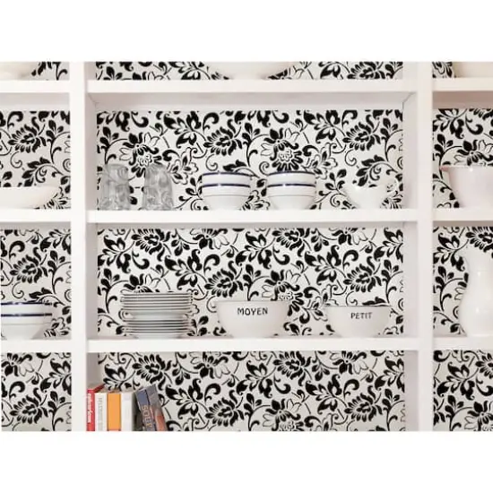 Fablon Black & White Damask Adhesive Film, 2ct. {4}