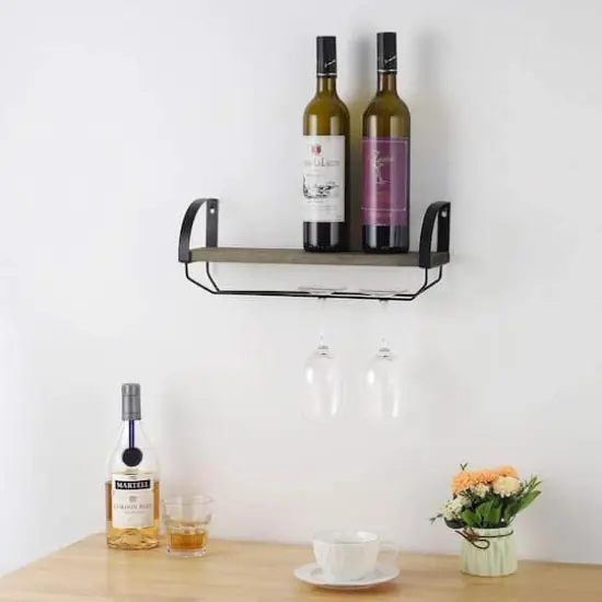 Wall Mounted Wood Wine Rack Olive Green {7}