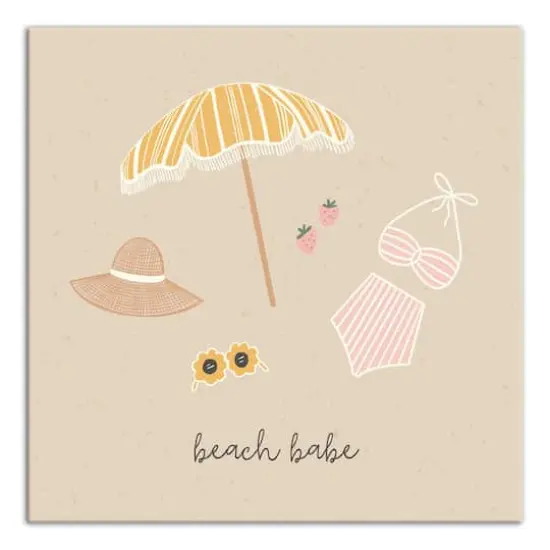 Beach Babe Essentials 16" x 16" Canvas Wall Art {1}