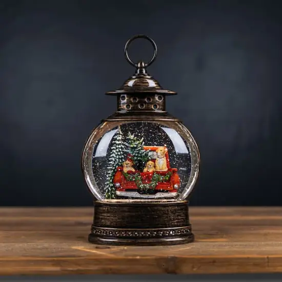11.5" LED Snow Globe with Pickup Truck {3}