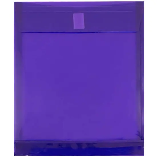 JAM Paper VELCRO&reg; Closure 9.75" x 11.75" Expandable Open End Envelopes, 12ct. Purple {1}
