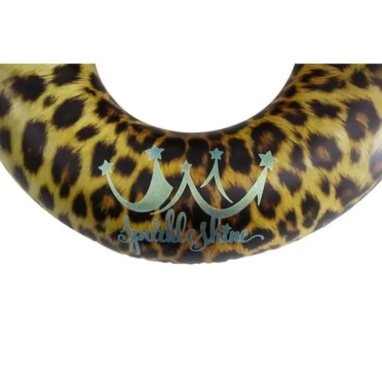 35" Inflatable Leopard Print Swimming Pool Inner Tube {4}
