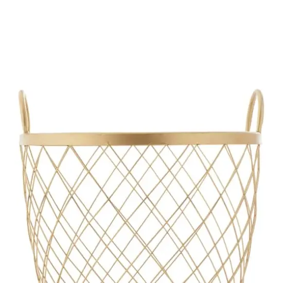 Modern Gold Metallic Rolling Basket Set {7}