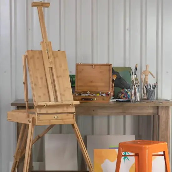 Pacific Arc French Box Bamboo Studio Easel with Storage {8}