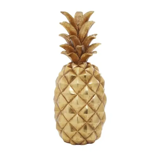 Gold Polystone Traditional Decorative Pineapple , 18" x 7" x 7" {7}