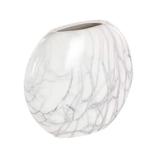 Set of 3 Grey Stoneware Contemporary Vase, 9" x 8" {4}