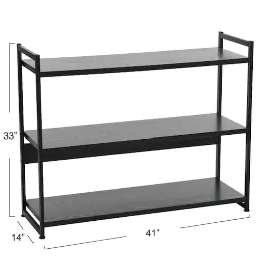 Household Essentials Jamestown 42" Wide Bookshelf Black {4}