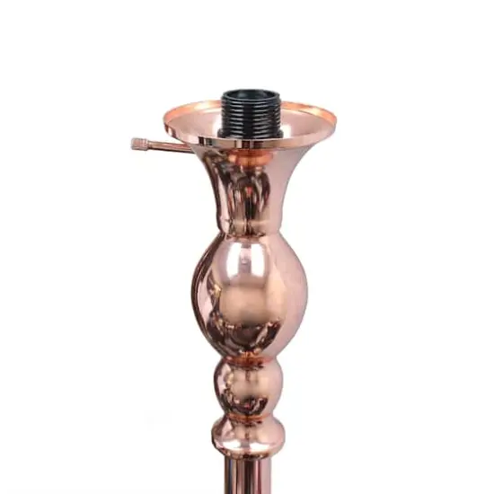 Lalia Home 6ft. Torchiere Floor Lamp with Marbleized Shade Rose Gold with White Shade {7}