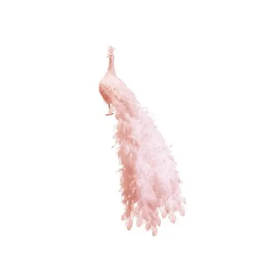 55" Life-Size Pink Peacock with Closed Tail Feathers Decoration {4}