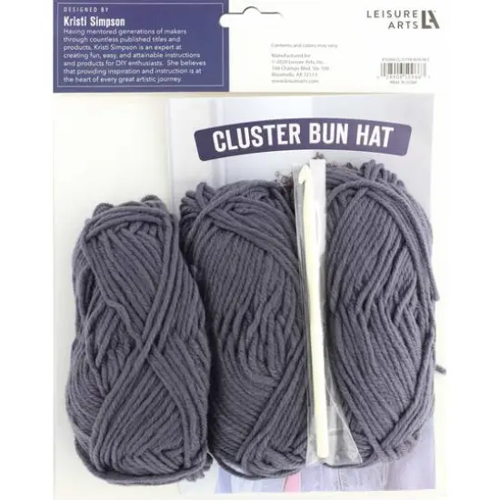 Leisure Arts&reg; Make in a Weekend Cluster Bun Hat Crochet Kit {3}