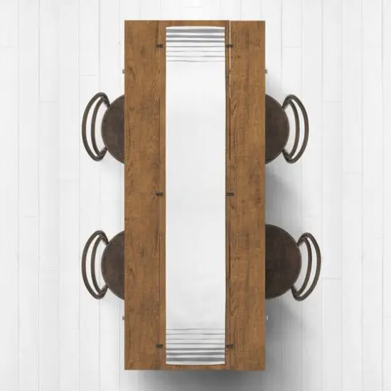 Sketchy Stripes Indoor/Outdoor Table Runner Gray {4}