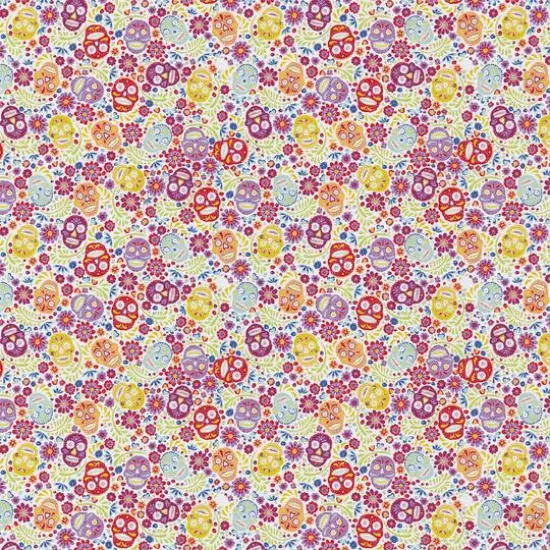 Camelot Fabrics Sugar Skulls Cotton Precut Fabric {1}