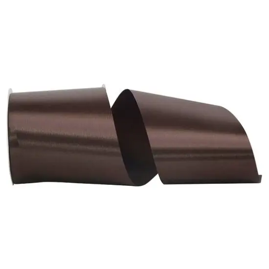JAM Paper 4" x 50yd. Satin Allure Single Face Ribbon Brown {1}