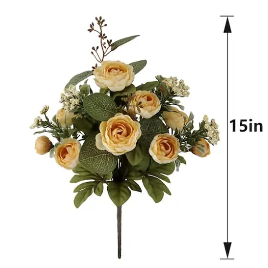 18" Ranunculus & Berry Deluxe Bush by Ashland&reg; Tan {4}