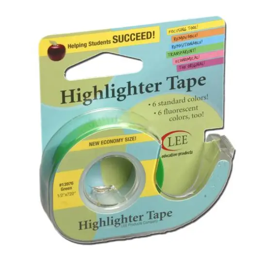 Lee Removable Highlighter Tape, 6ct. Green {4}