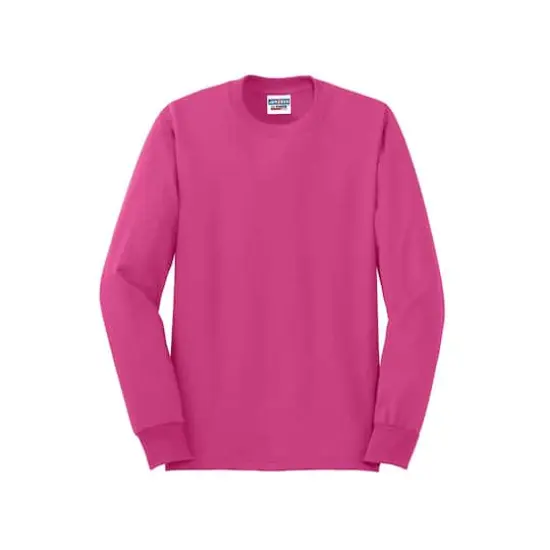 JERZEES&reg; Dri-Power&reg; 50/50 Cotton/Poly Long Sleeve T-Shirt Cyber Pink {1}