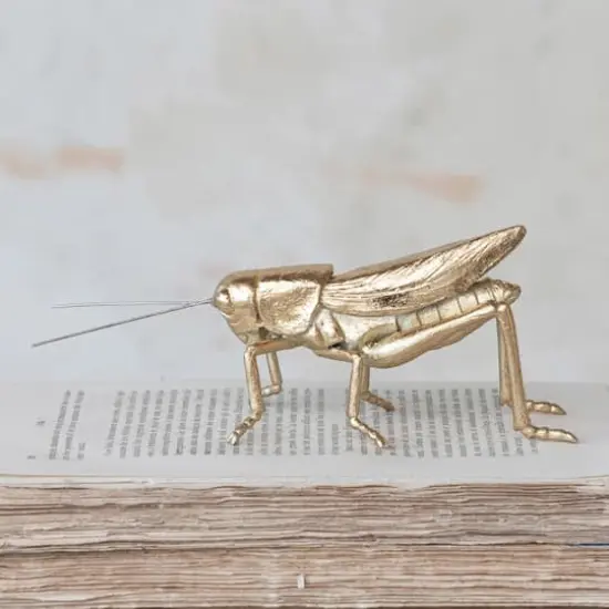 Hello Honey&reg; 5.5" Gold Gilded Garden Grasshopper D&eacute;cor {5}