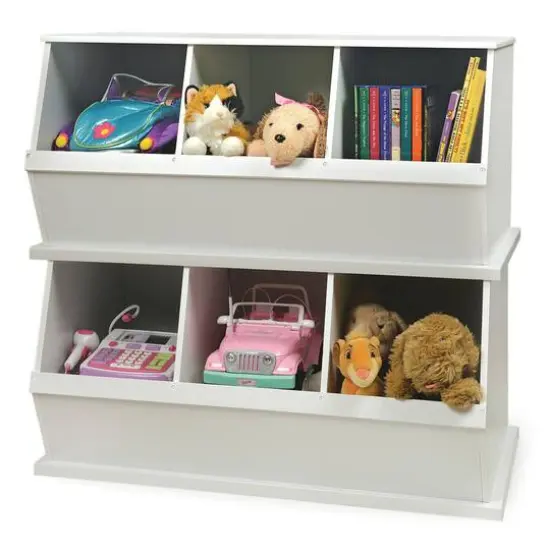 Badger Basket 3 Bin Stackable Storage Cubby White {15}
