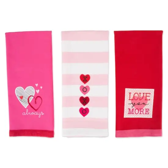 DII&reg; Valentines Day Embroidered Dishtowels, 3ct. {5}