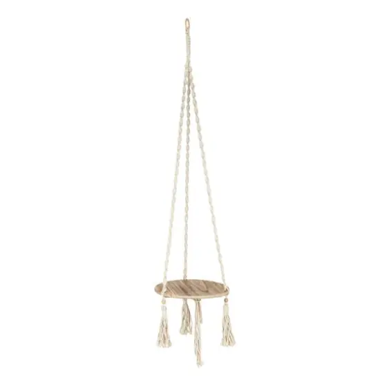 Hello Honey&reg; 5ft. Cotton Macrame Plant Hanger with Wood Base {1}