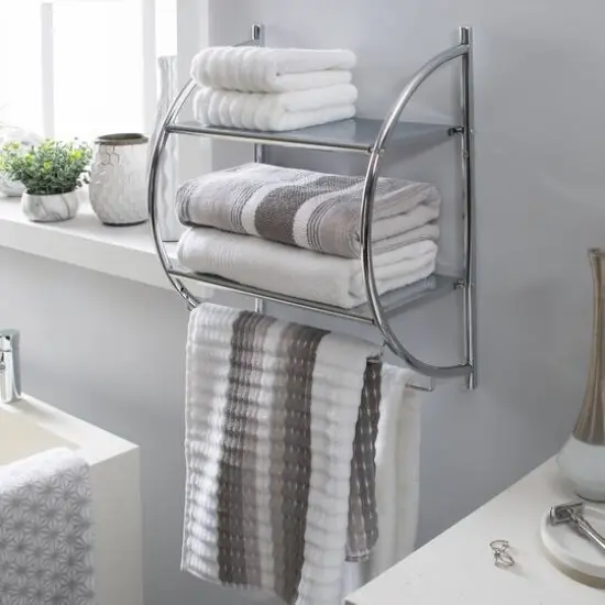 Organize It All 2-Tier Wall Mounted Shelf & Towel Bars {4}