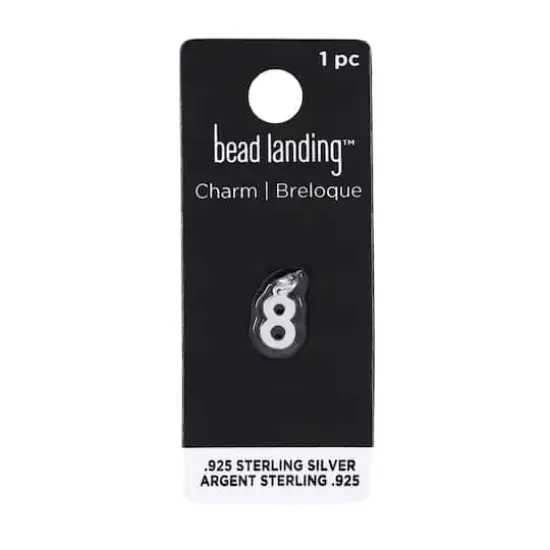 Sterling Silver Number Charm by Bead Landing&trade; 8 {8}