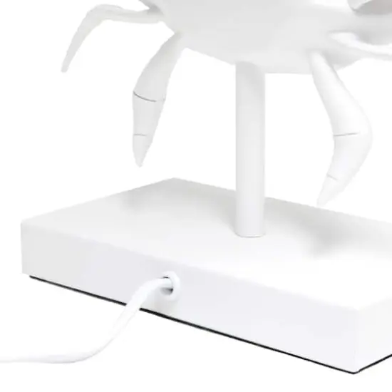 Simple Designs&trade; 18" White Pinching Crab Table Lamp with Light Beige Shade {9}