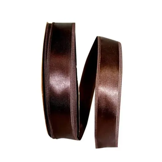 JAM Paper 1.5" x 100yd. Dyna Satin EZ Wired Ribbon Chocolate Brown {1}
